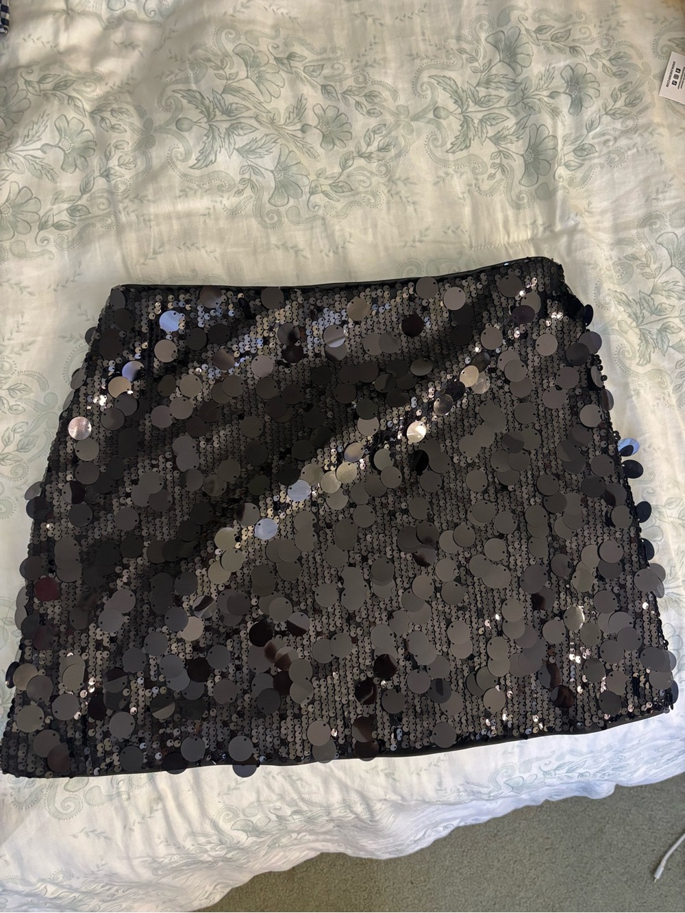 Black Sequin Mini Skirt - Women